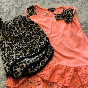 Tank top with matching shorts.